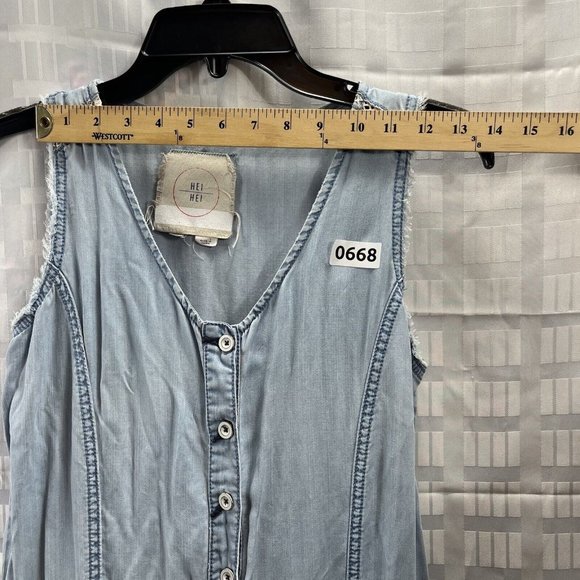 Hei Hei  Women OVERALL Pants Size SP Color Blue LIGHT WASH - Picture 3 of 12